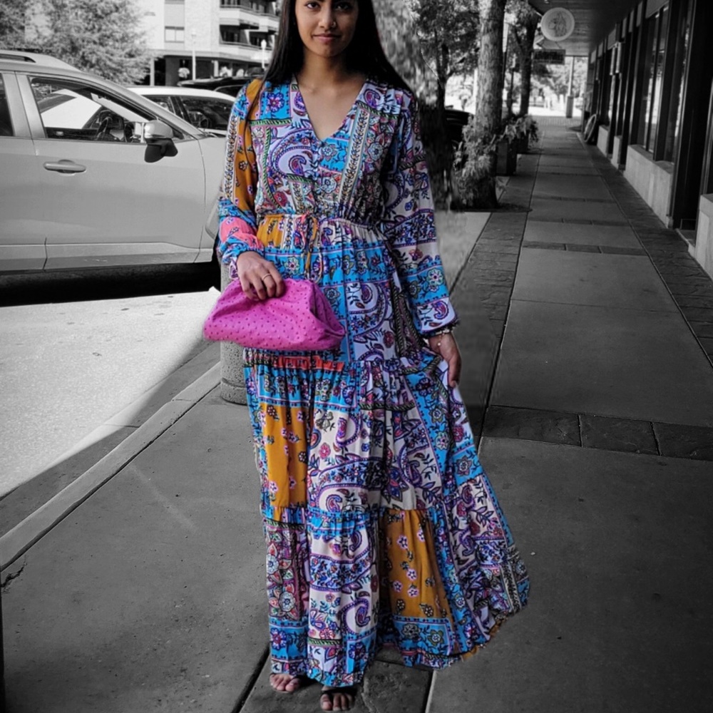 Gorgeous silk maxi dress.